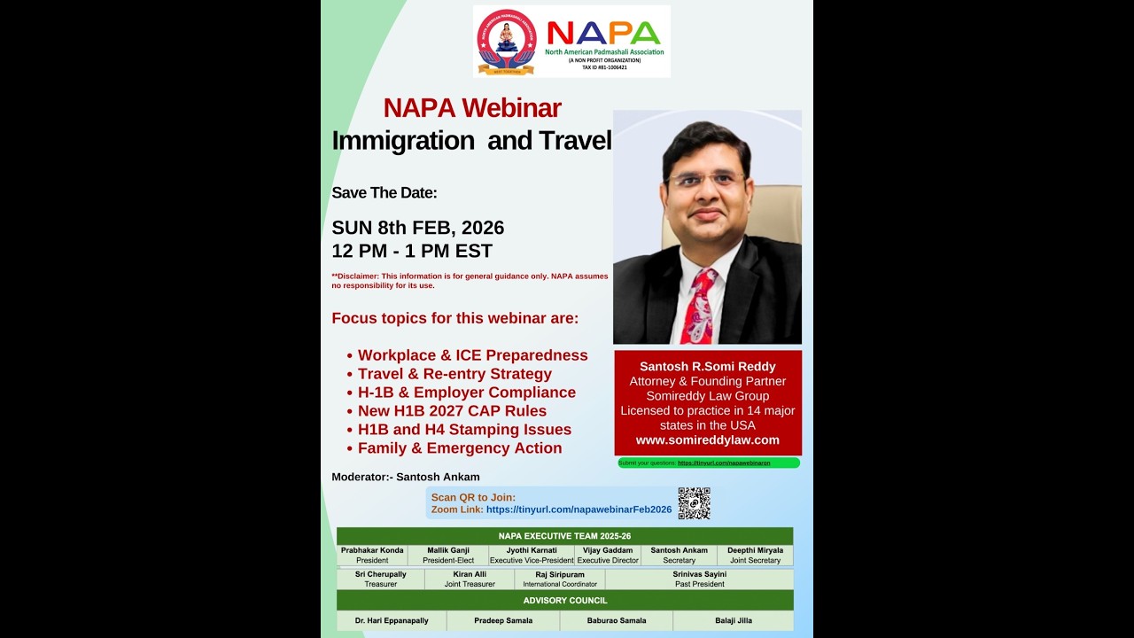 NAPA webinar on Travel & Immigration