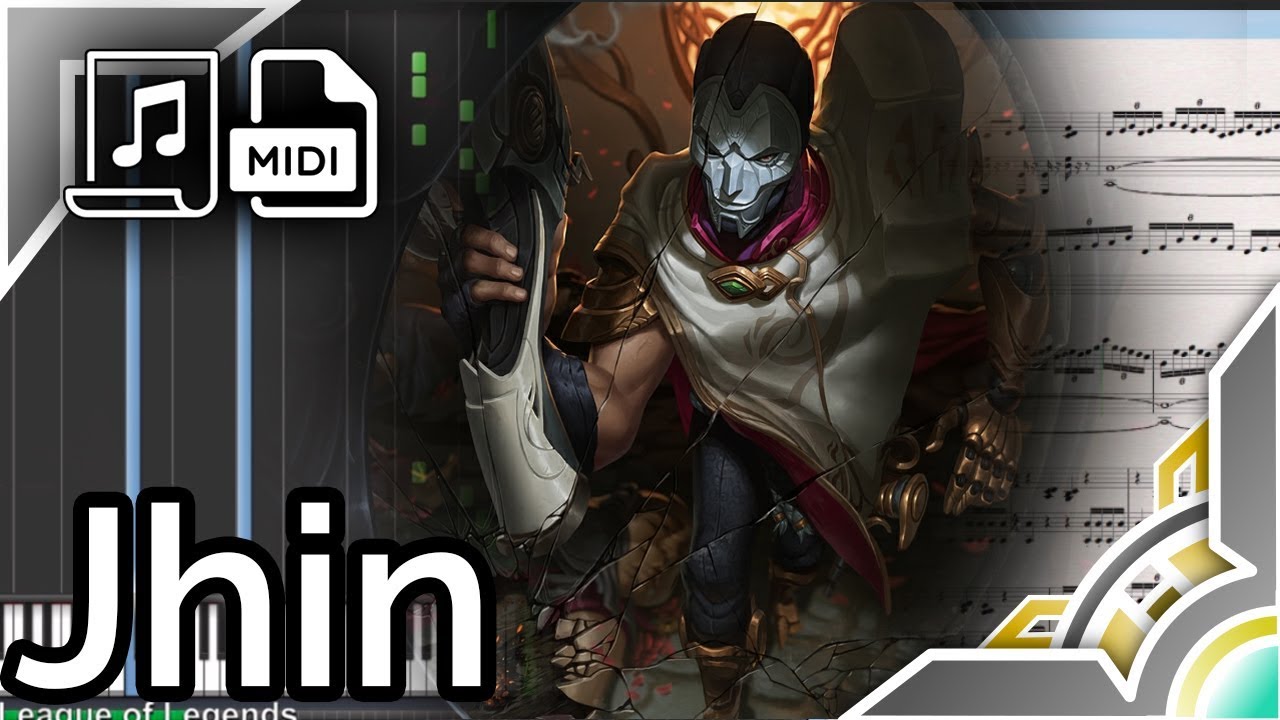Jhin login theme - League of Legends (Synthesia Piano Tutorial & sheet music)