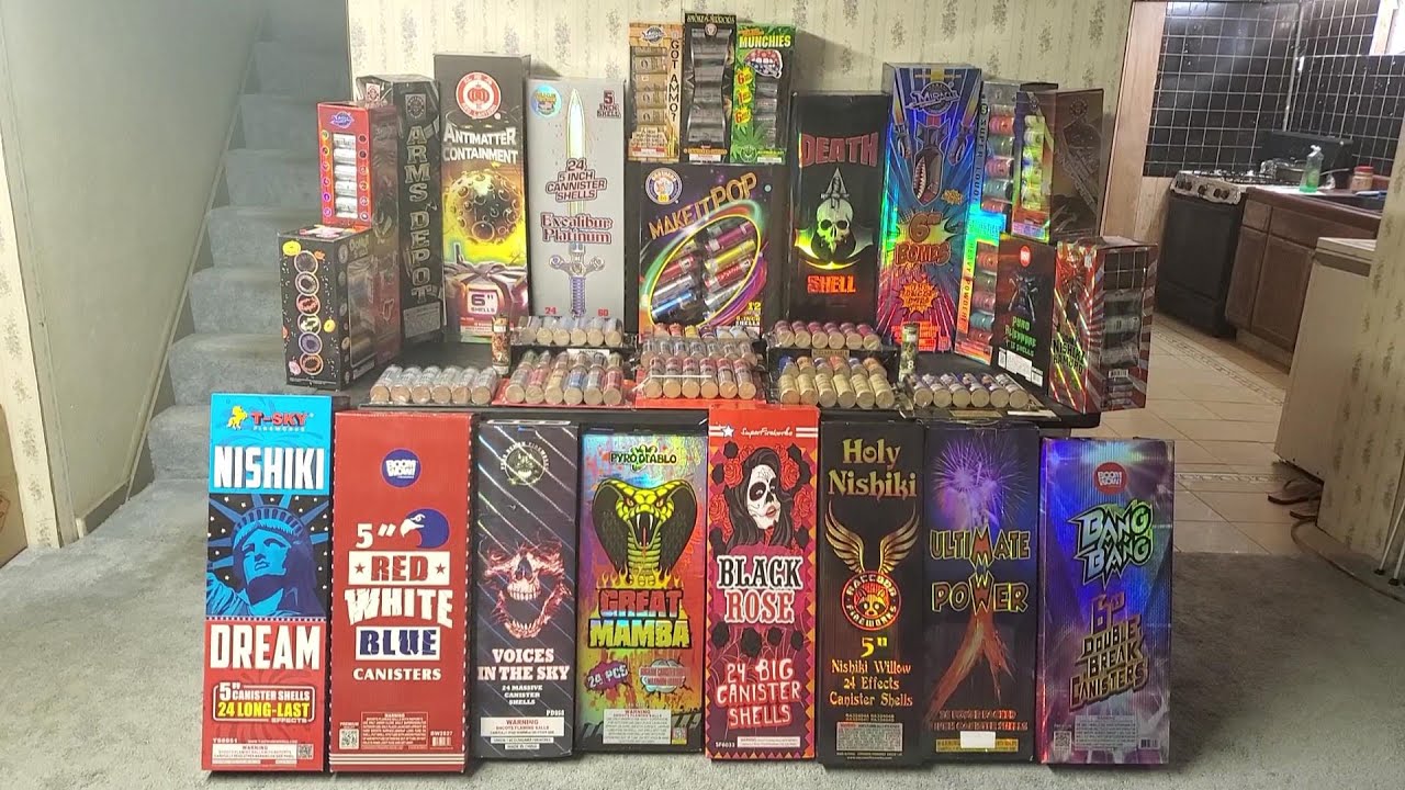 2022 Canister Shell Comparison (Fireworks) Demo - 36 Shells (Miracle/Winda/Boom Wow/Raccoon)