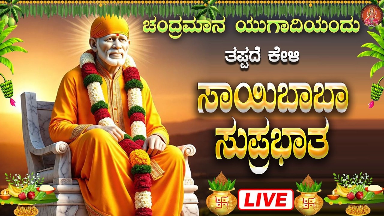 Live ಗುರುವಾರದಂದು ಕೇಳಬೇಕಾದ ಸಾಯಿಬಾಬಾ ಸುಪ್ರಭಾತ|sayibaba Suprabhata|ಭಕ್ತಿ ಸುಧೆ