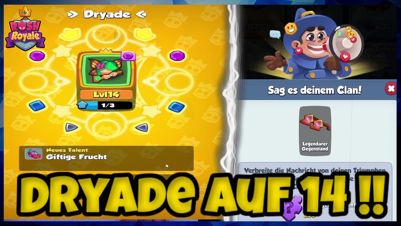 Rush Royale | Zeus Brille freigeschaltet |4000 Krit | Dryade von 10 auf Leveln 14 🔥