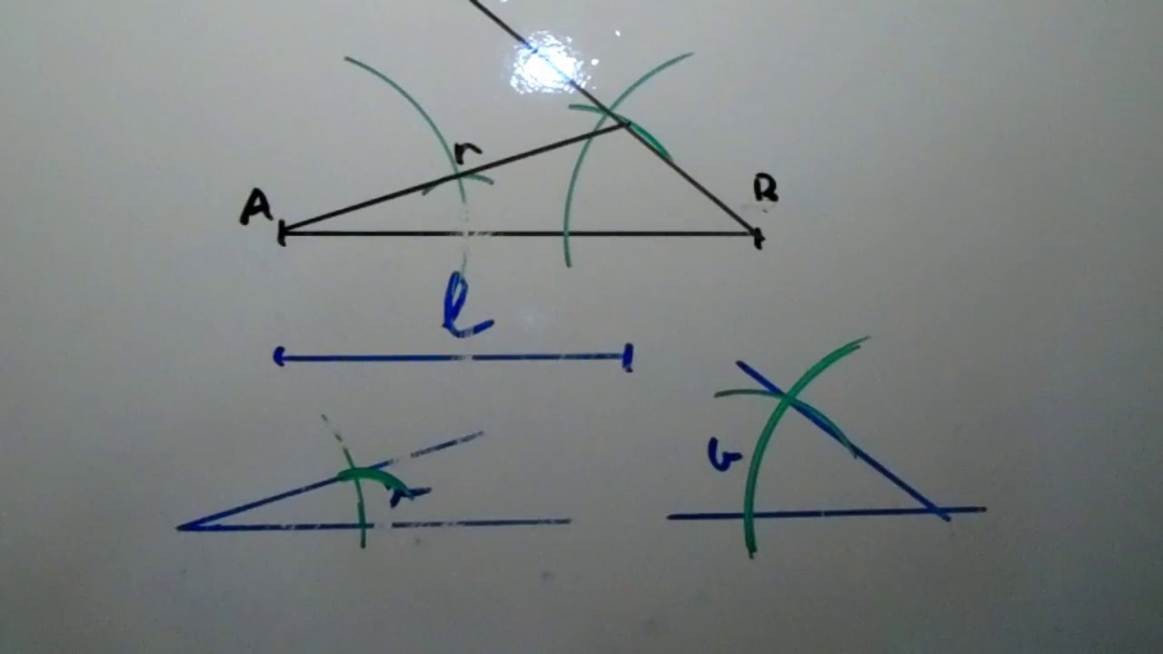 Construcción de un triangulo conociendo dos angulo y el lado opuesto a uno de ellos