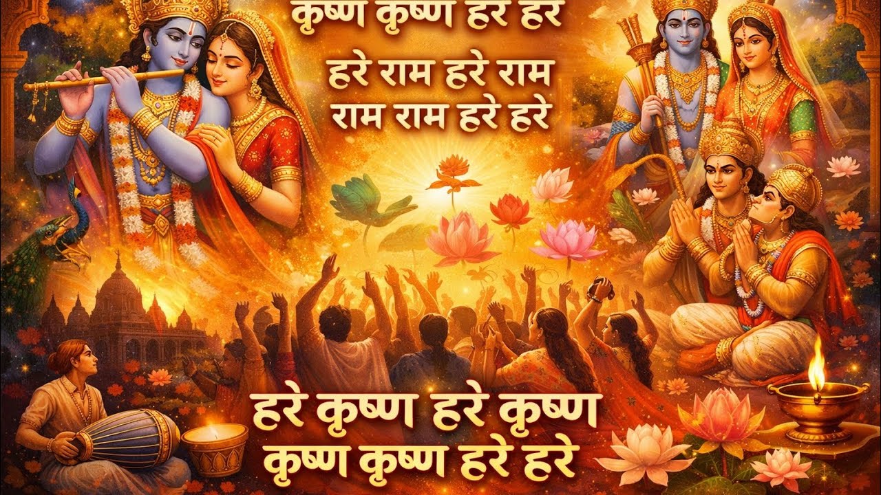 हरे कृष्ण महामंत्र 🌸 | मन को शांति देने वाला कृष्ण भजन