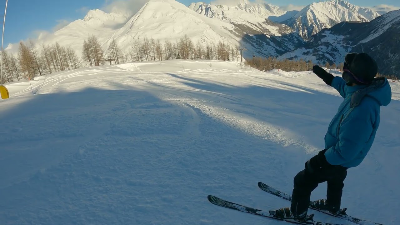 La Thuile skiing January 2023 piste 16