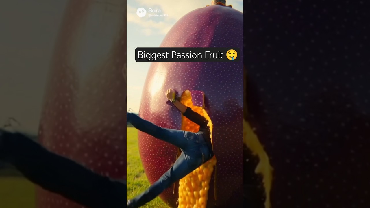 Massive Passion Fruit 🤤 #ytshorts #viralshorts #ai #trending #funny #fruit #food #fyp #viral #yummy