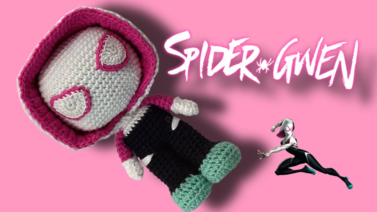 Spider Gwen funko Amigurumi 2/3 (🇺🇸🇧🇷)#spidergwen #spidergwenacrochet #superheroesfunkoamigurumi