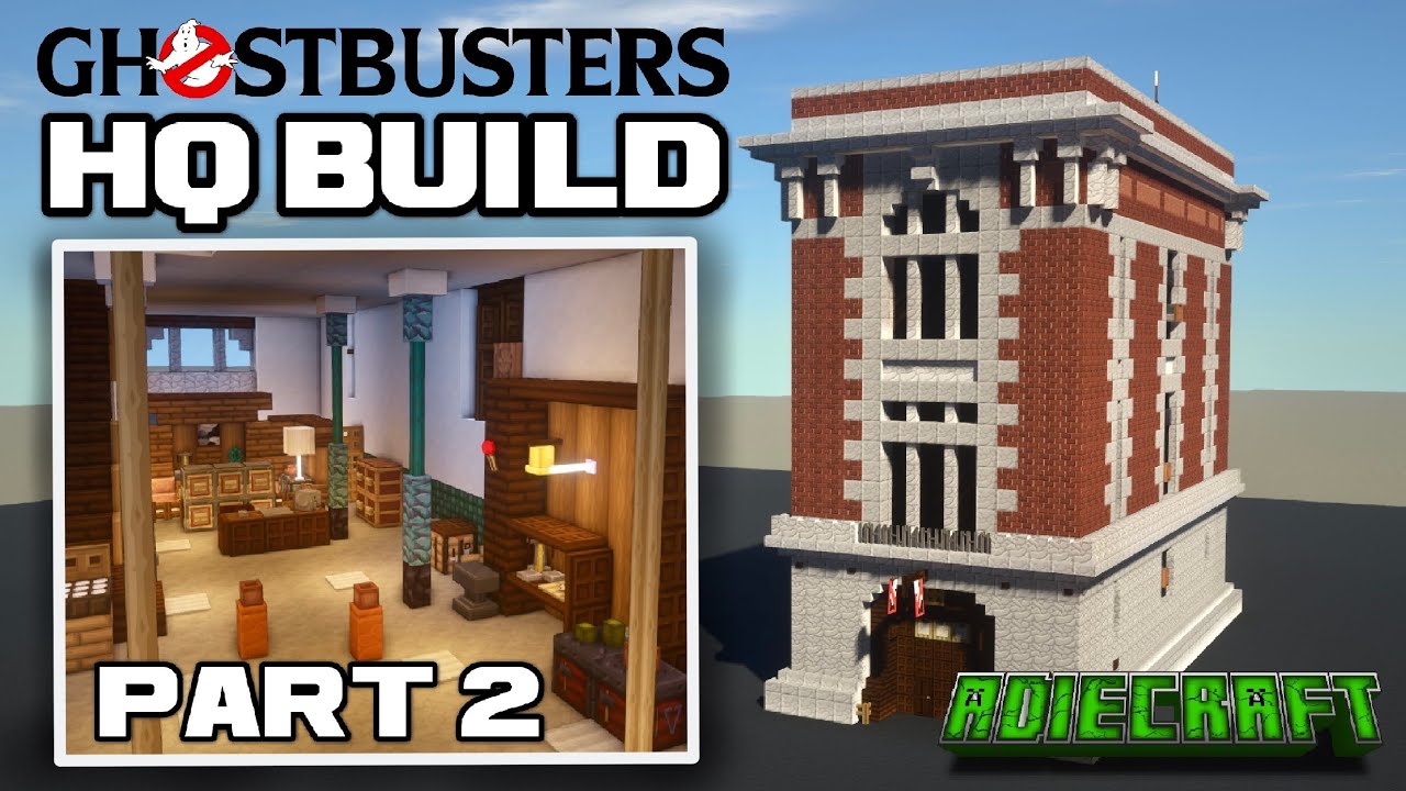 Ghostbusters Headquarters Minecraft Tutorial - Interior - How to build the Ghostbuster Firehouse - 2