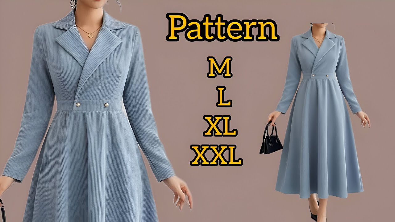 How to Make a Chic Autumn Dress✂️ Easy Pattern Making Guide for Beginners💯