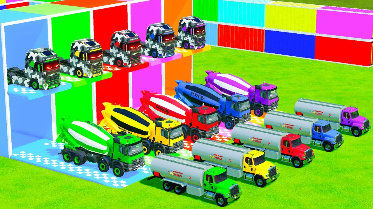 TRANSPORTING ALL THE MONSTER TRUCKS & POLICE CARS WITH TOW TRUCKS IN FS22!