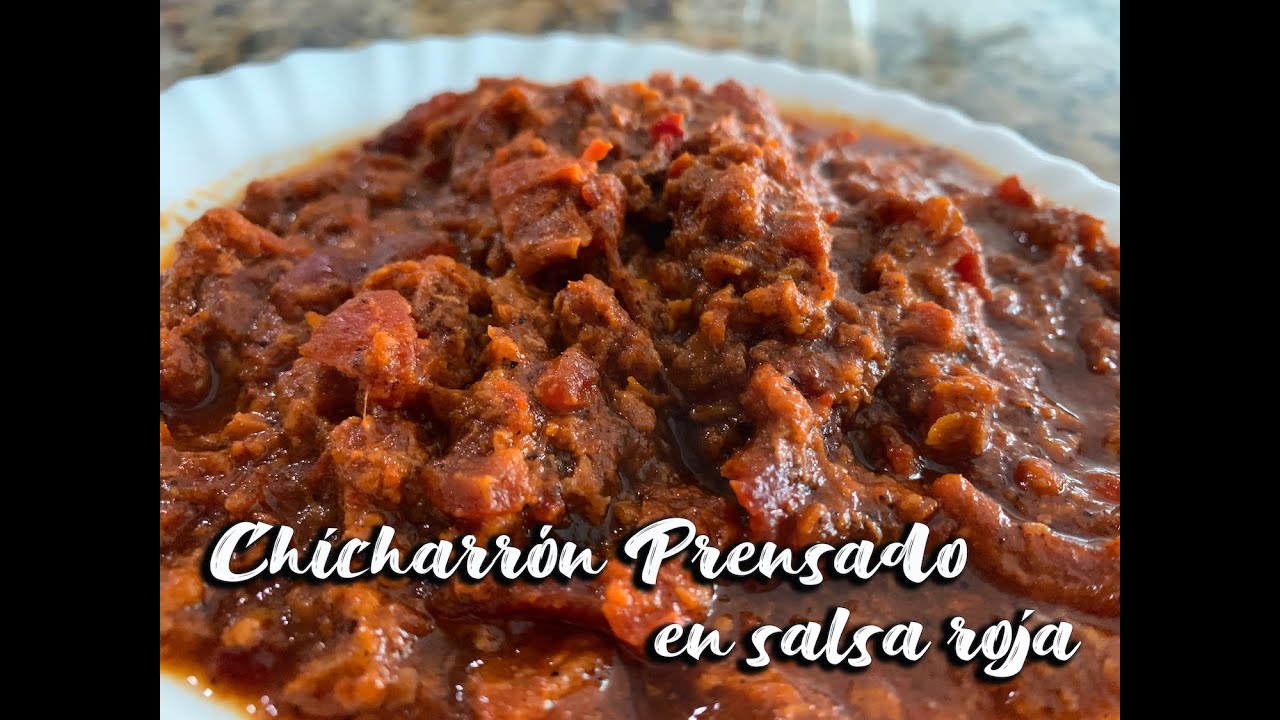 CHICHARRÓN PRENSADO EN SALSA ROJA 🍅🌶