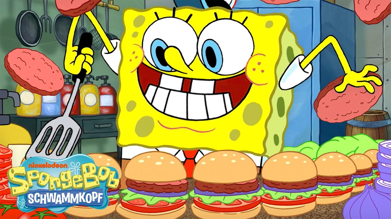 SpongeBob | 3 Stunden SpongeBob kocht Krabbenburger 🍔 | SpongeBob Schwammkopf