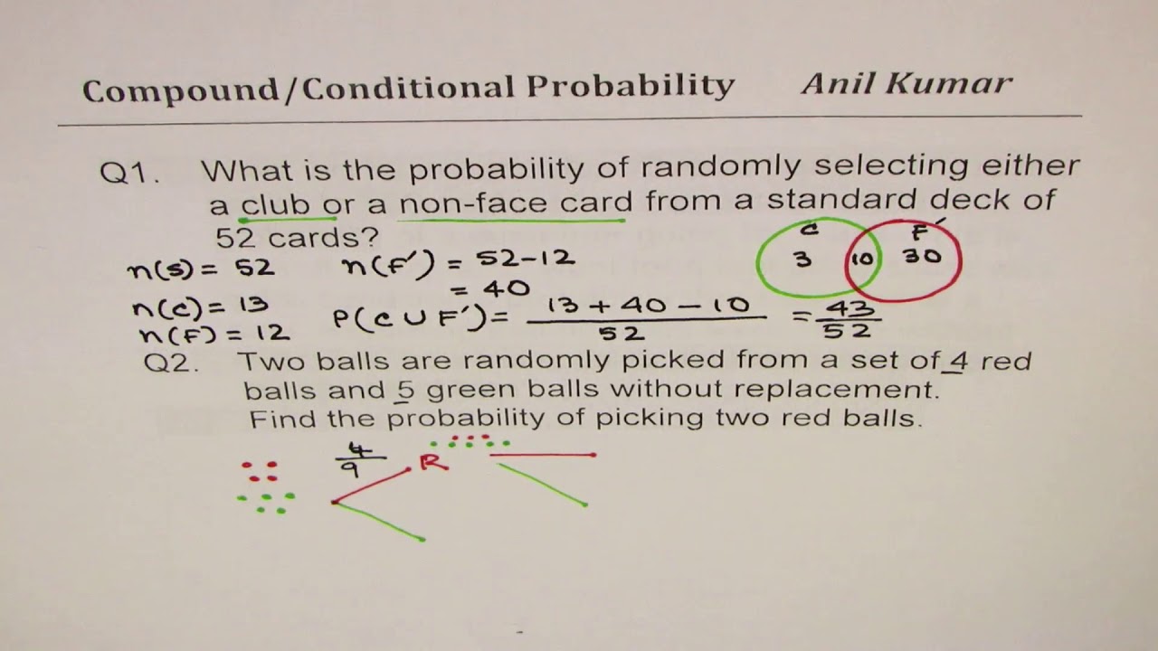 Compound and Conditional Probability Exam Review Statistics