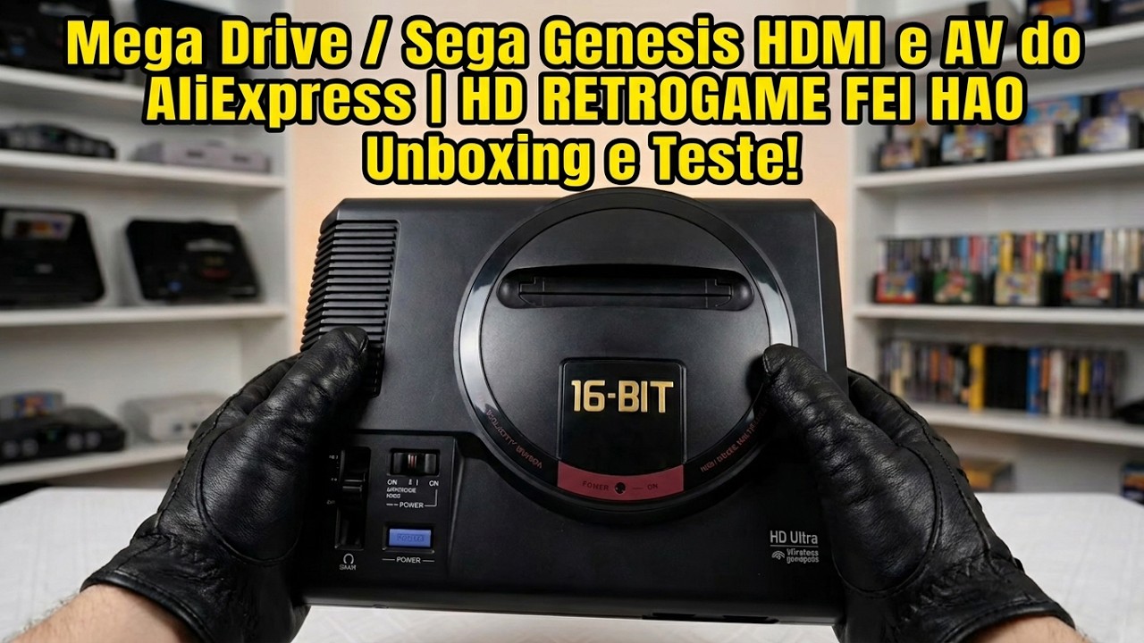 Mega Drive / Sega Genesis HDMI e AV do AliExpress | HD RETROGAME FEI HAO Unboxing e Teste!