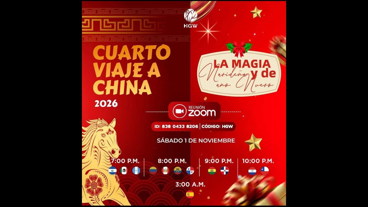 PROMO 4TO VIAJE A CHINA EN VIVO  HGW