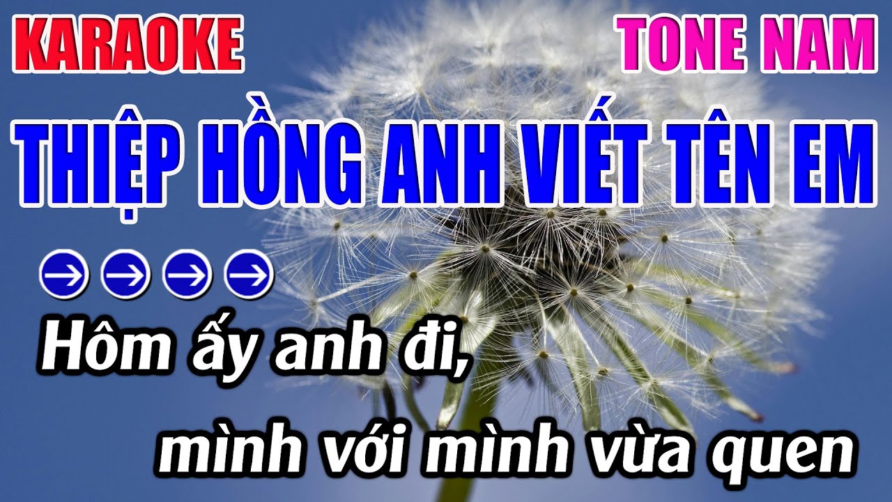 Thiệp Hồng Anh Viết Tên Em Karaoke Tone Nam ( A#m ) Karaoke 9999 - Beat Mới