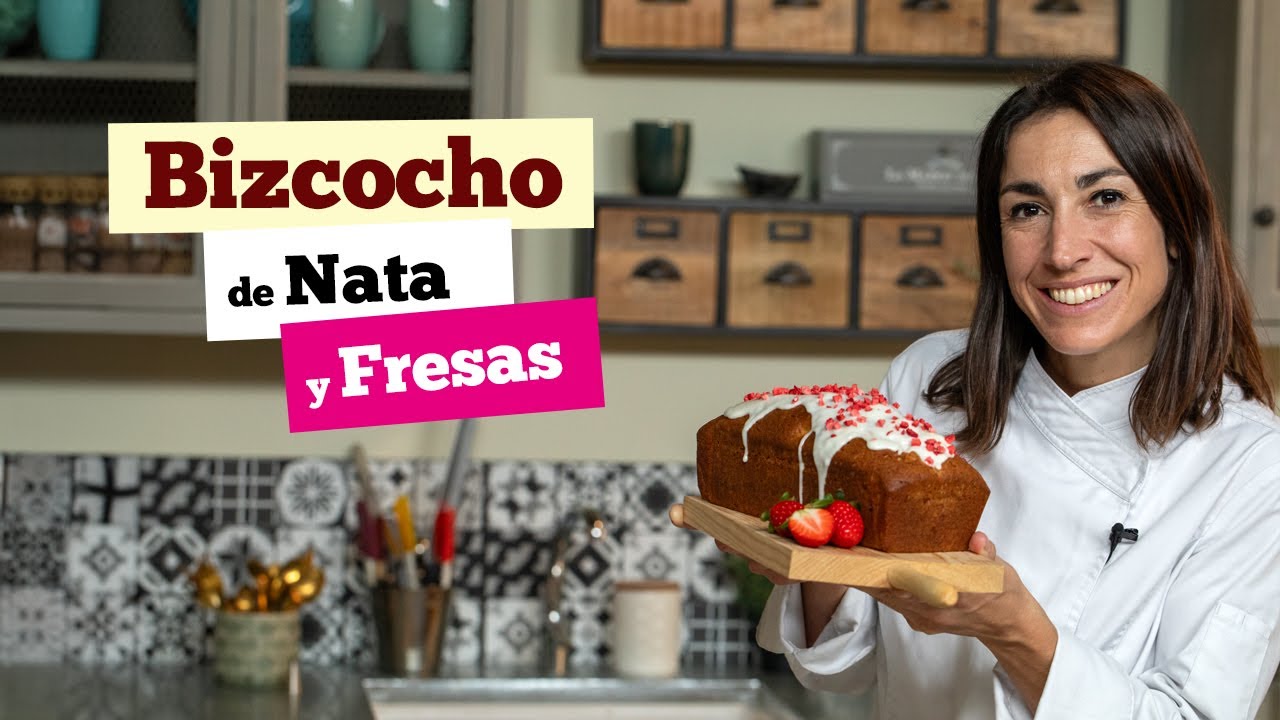 BIZCOCHO DE NATA Y FRESAS