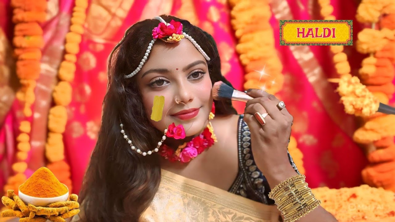 ASMR | Doing My Indian Wedding Haldi Ceremony Makeup | 💄🌼