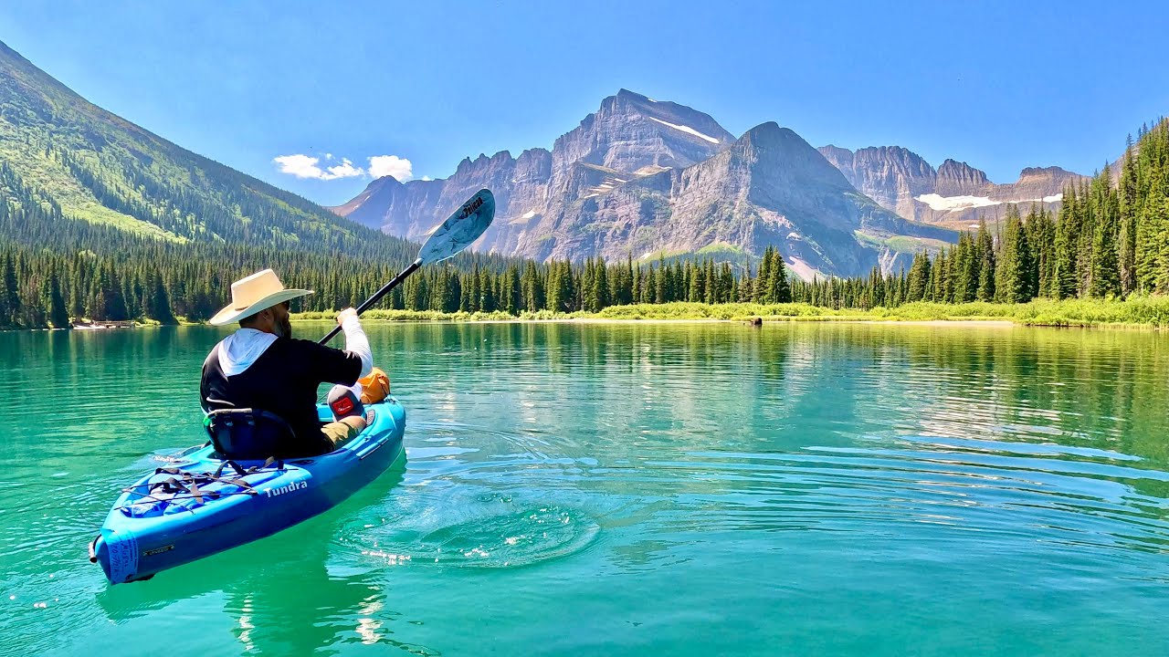 Many Glacier Kayak from Swiftcurrent Lake to Lake Josephine in Glacier National Park