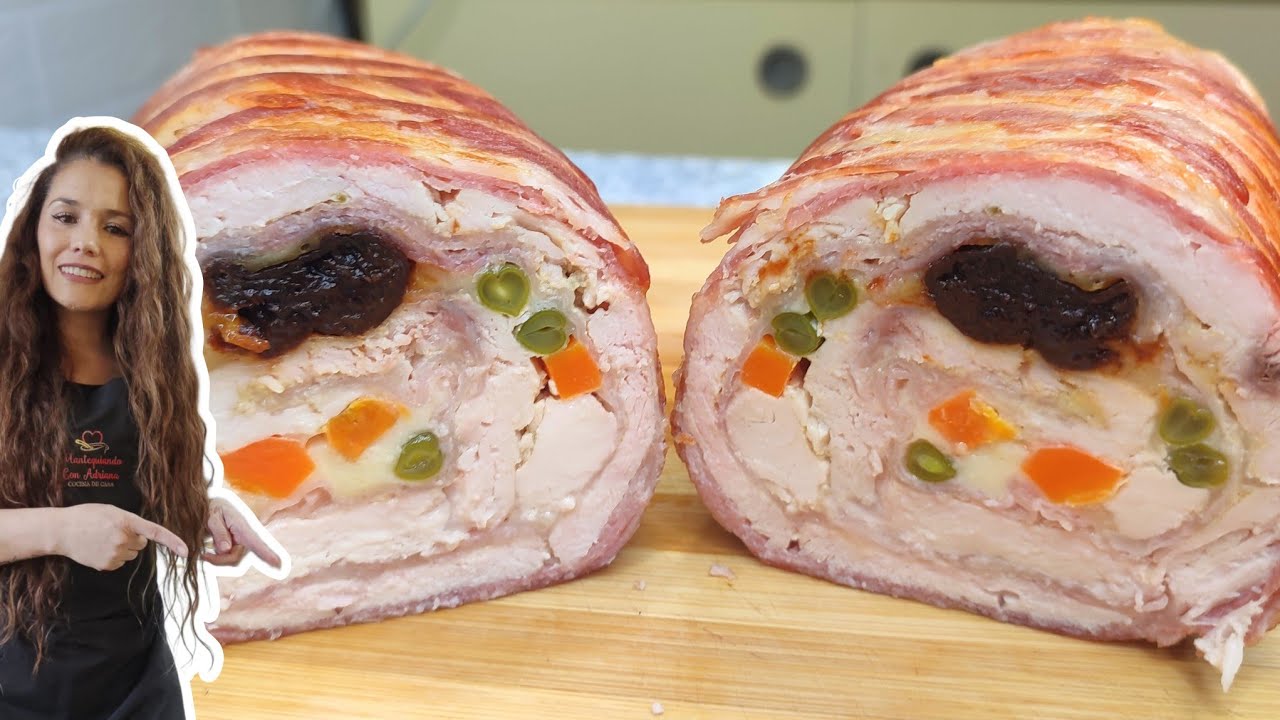 ROLLO DE POLLO NAVIDEÑO🎄🎁 sin HORNO