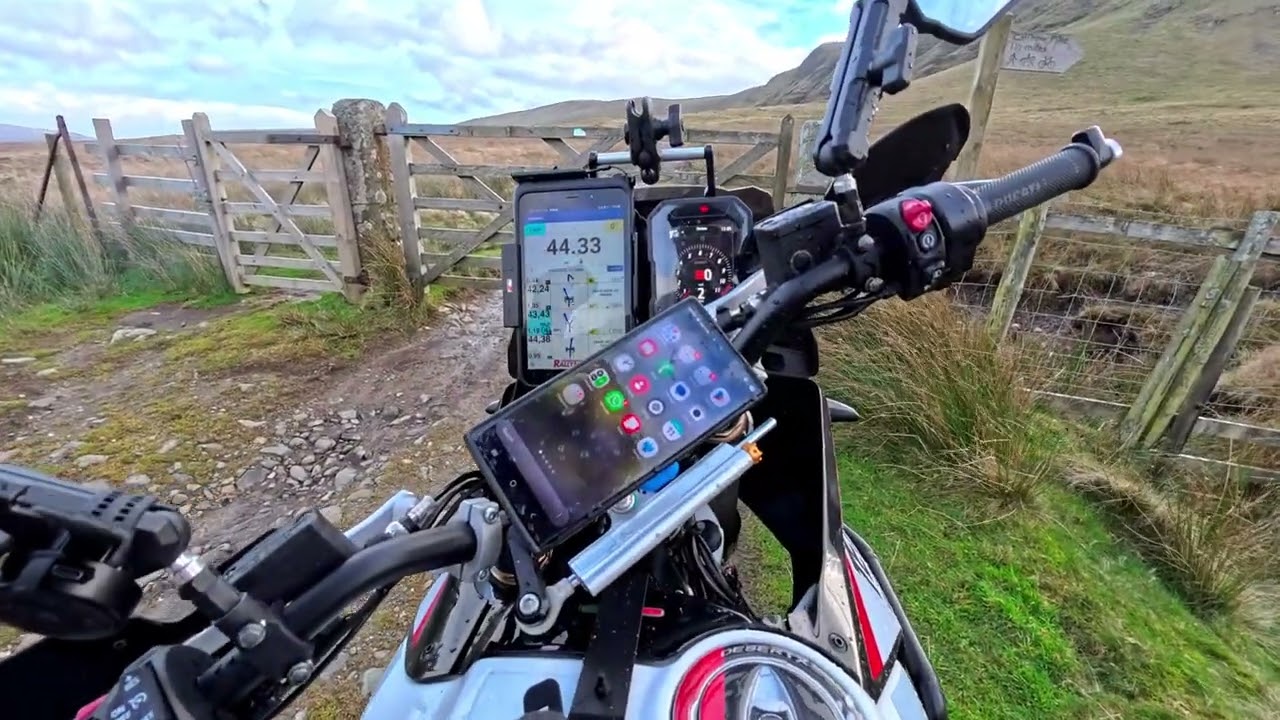 Rallymoto Icebreaker Challenge 2026 Lakes route on Ducati desert x Rally. Old coach road section.