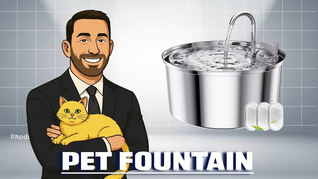 Tomxcute 3.2L / 108oz Automatic Stainless Steel Pet Fountain For Cats, Dogs, Multiple Pets pd 