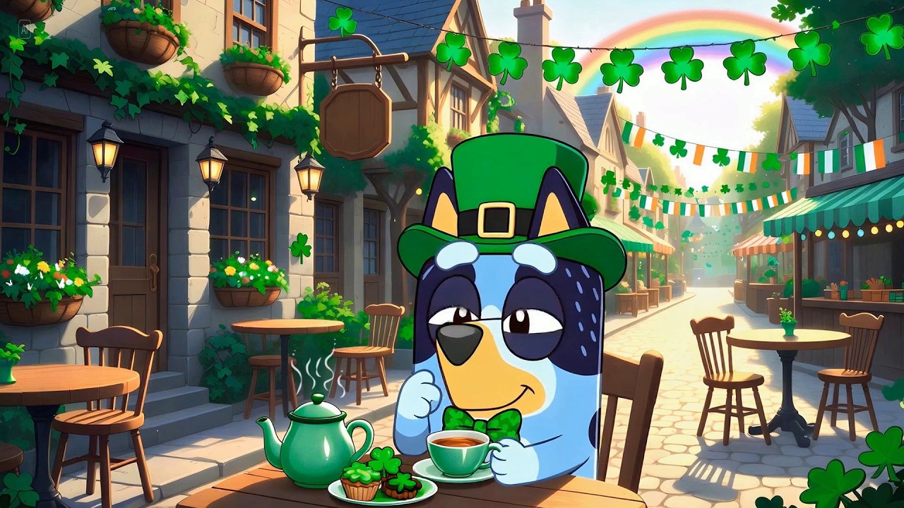 Bluey’s Lucky Day 🍀 Cozy St. Patrick’s Lofi 🌈 Soft Beats for Relaxing & Studying