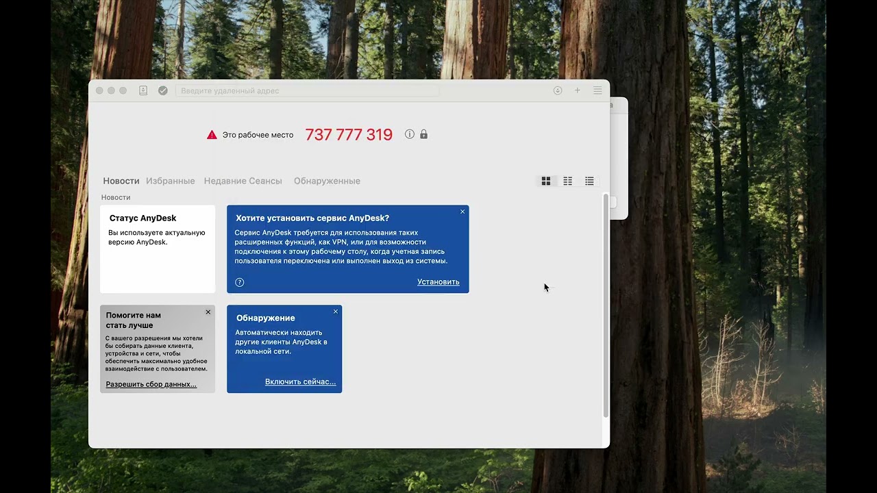 Настройка AnyDesk на MacOS