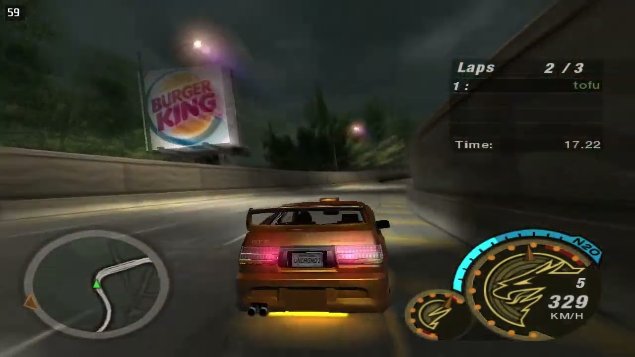 nfsu2 outer highway corolla unique backwards