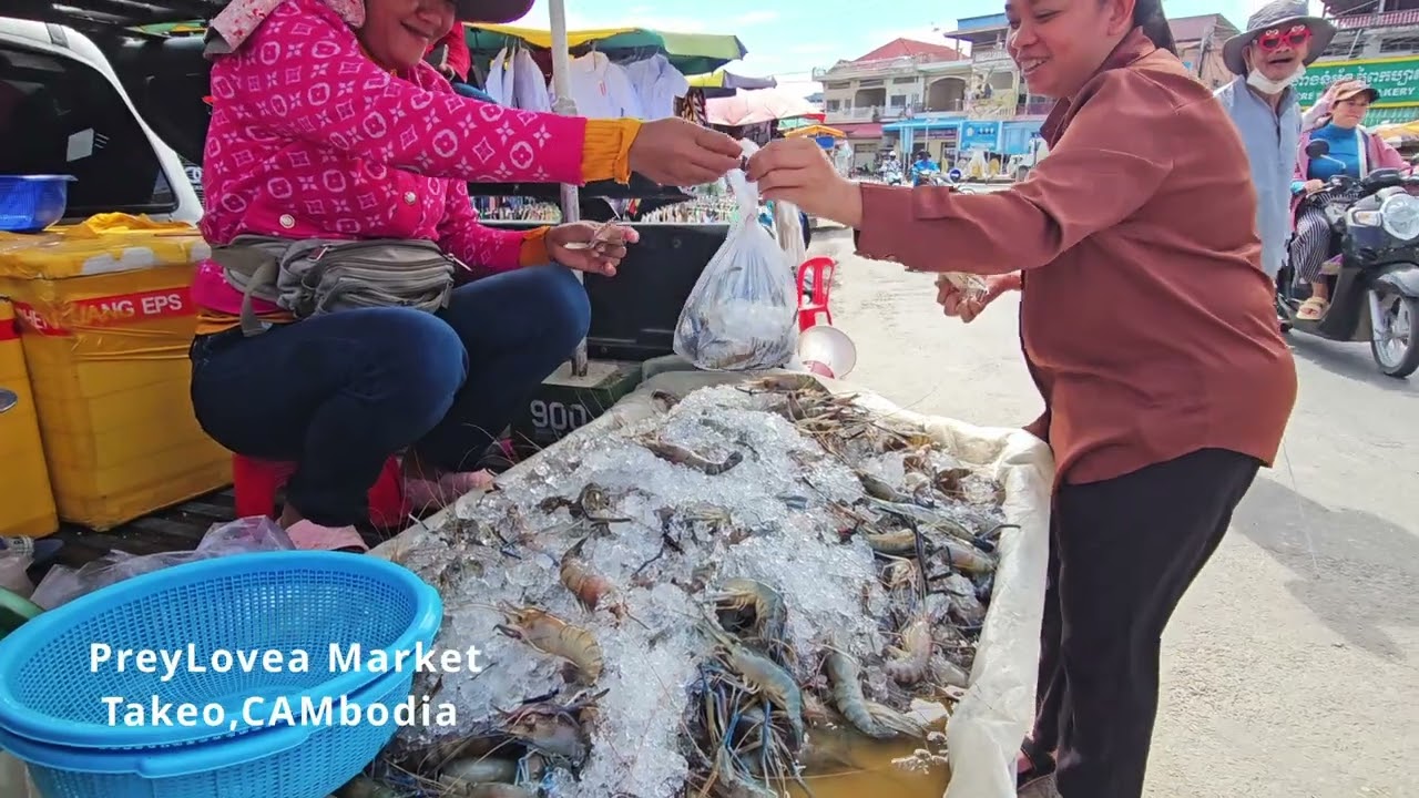Market in Countryside in Cambodia | Hunvuthea Market Walking