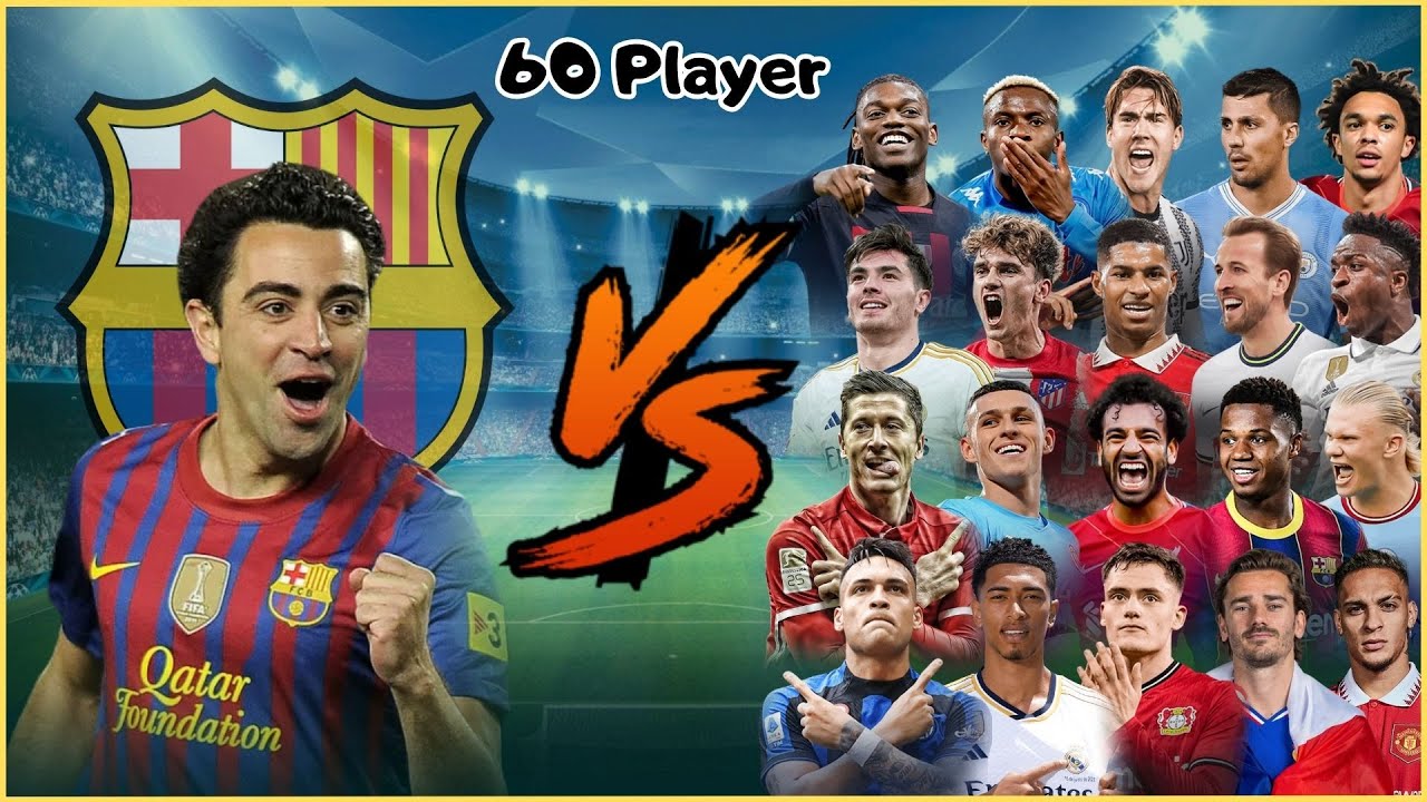 👑Xavi 🆚 60 Player💪(Ronaldo-Messi-Maradona-Pele)🔥