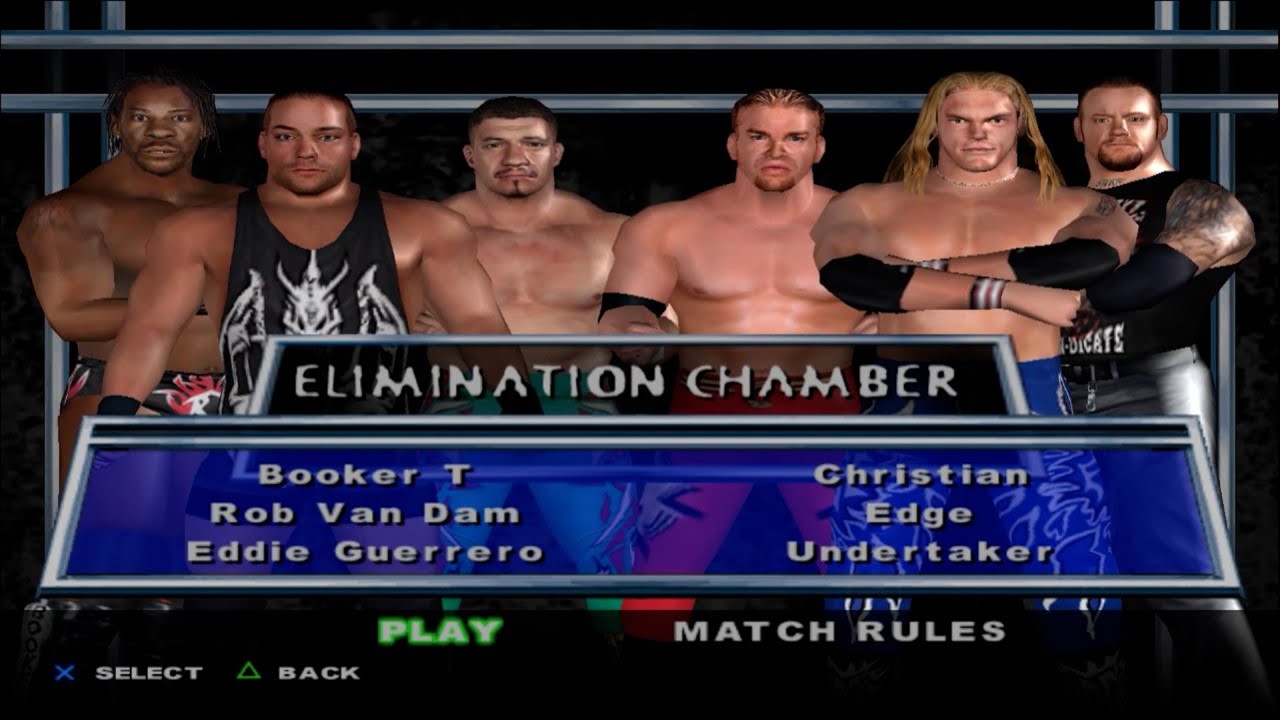WWE SmackDown! HCTP - BookerT,RVD,EddieGuerrero,Christian,Edge,Undertaker (ELIMINATION CHAMBER)