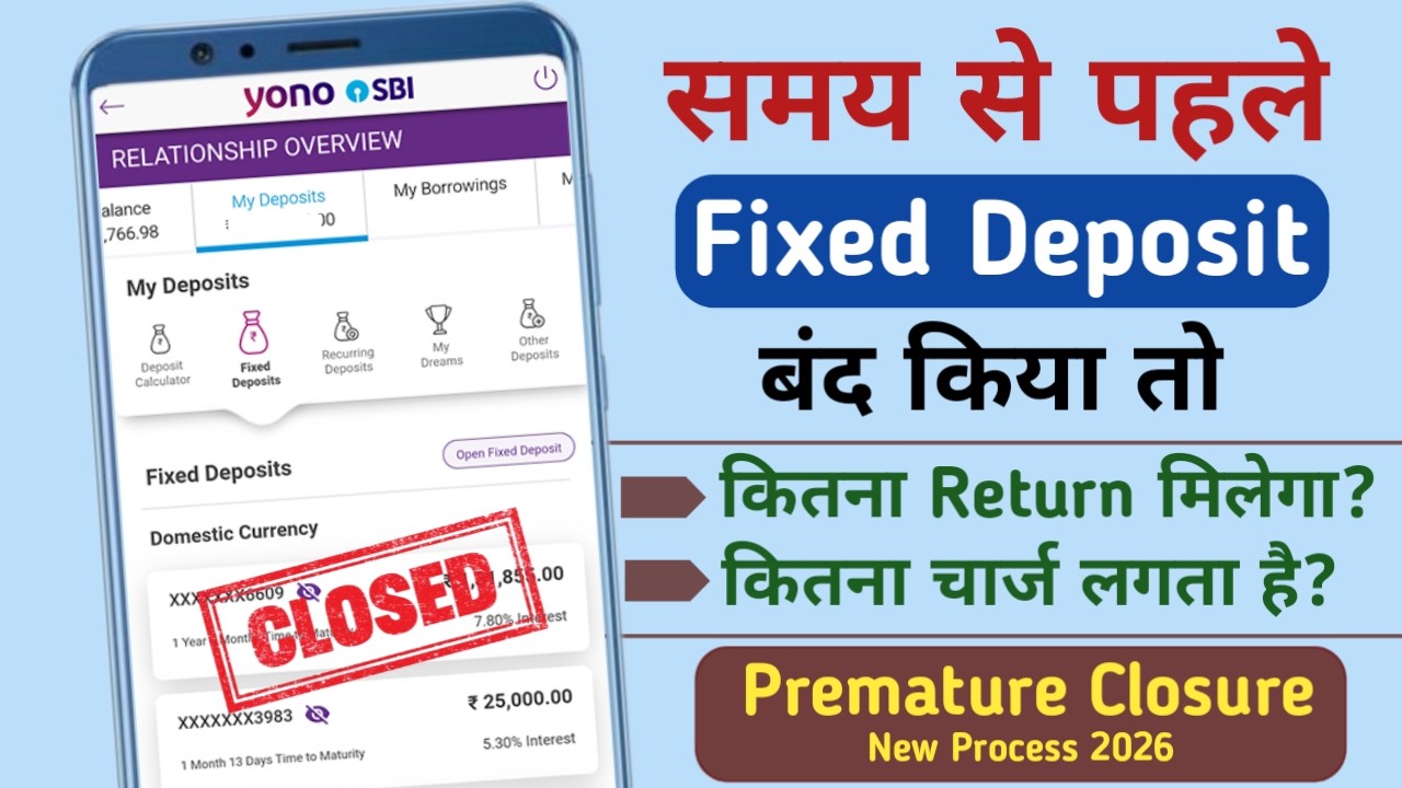 समय से पहले FD Account कैसे बंद करें Online | How To Close Fixed Deposit From Yono SBI | FD Money
