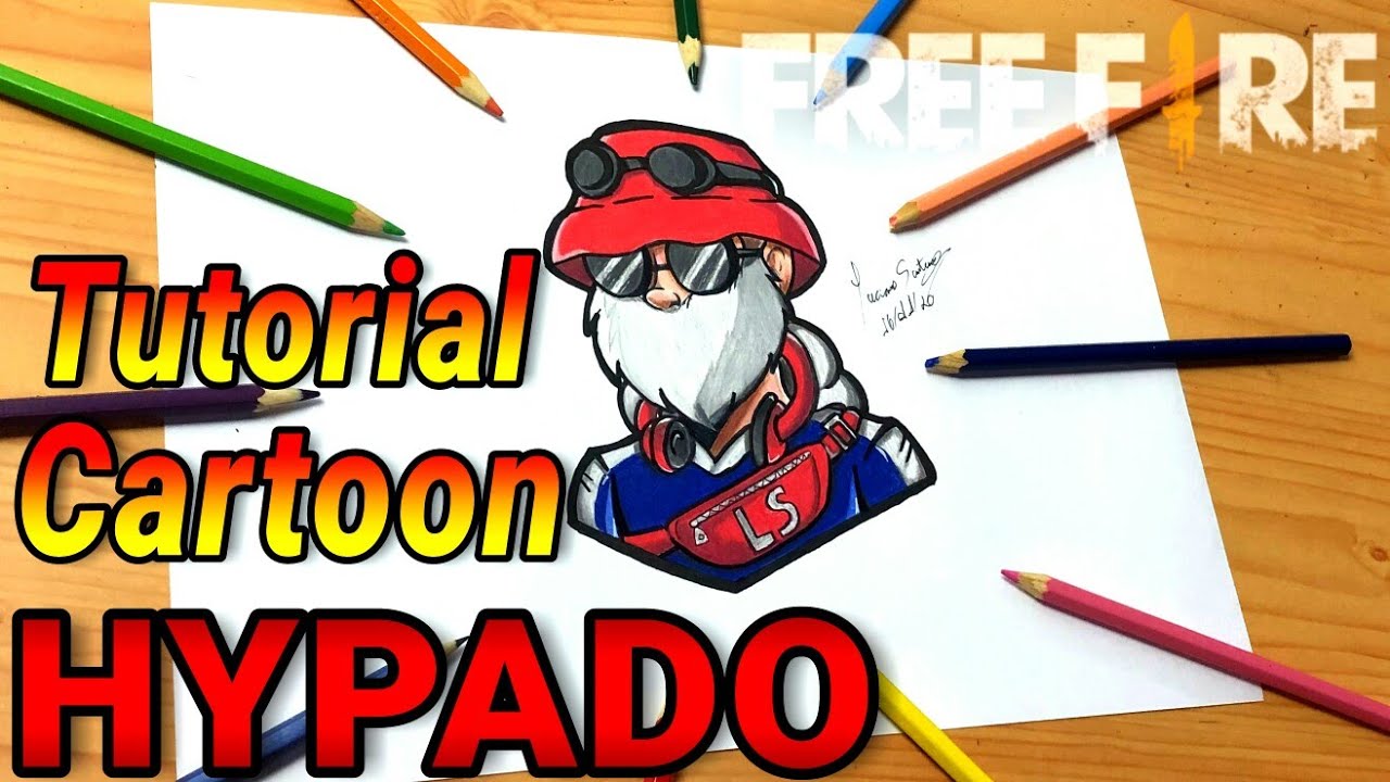 COMO FAZER CARTOON DE FREE FIRE  SKIN HYPADO  - Como Dibujar Free Fire // Gambar Free Fire
