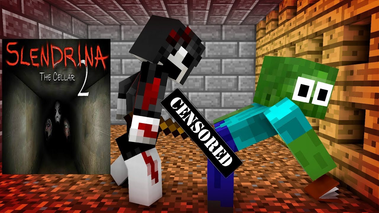 Monster School : SCARY SLENDRINA THE CELLAR CHALLENGE - Minecraft Animation