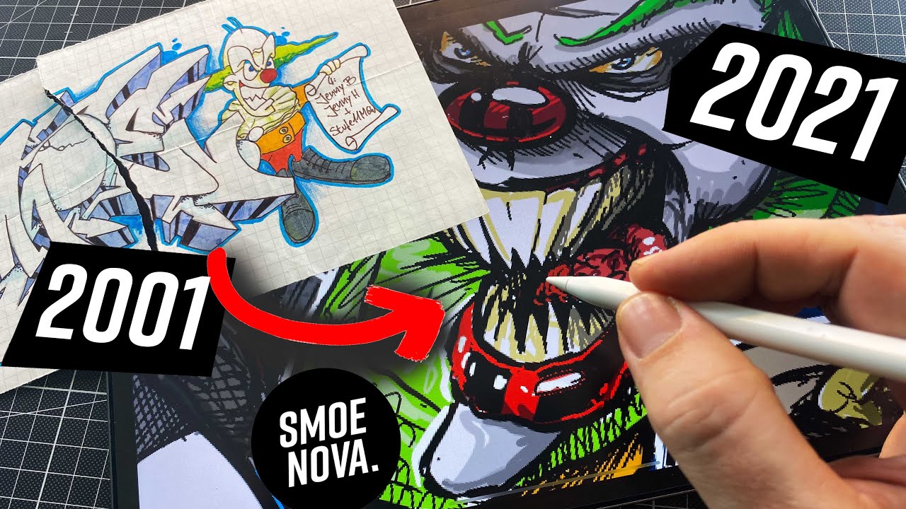 Procreate Graffiti Tutorial: improving 20 years old sketch on iPad pro