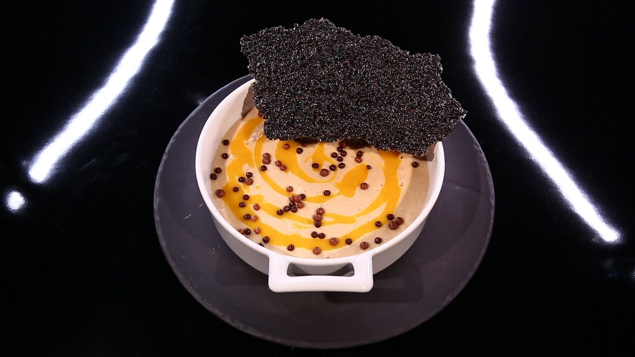 Mousse au chocolat blond « dulcey », coulis de kumquat. par Christophe Michalak (#DPDC)