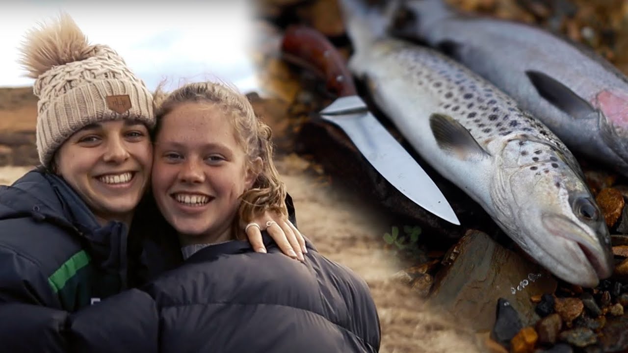 Camping and fishing with my daughters in Australia - Smoked Trout Catch and Cook