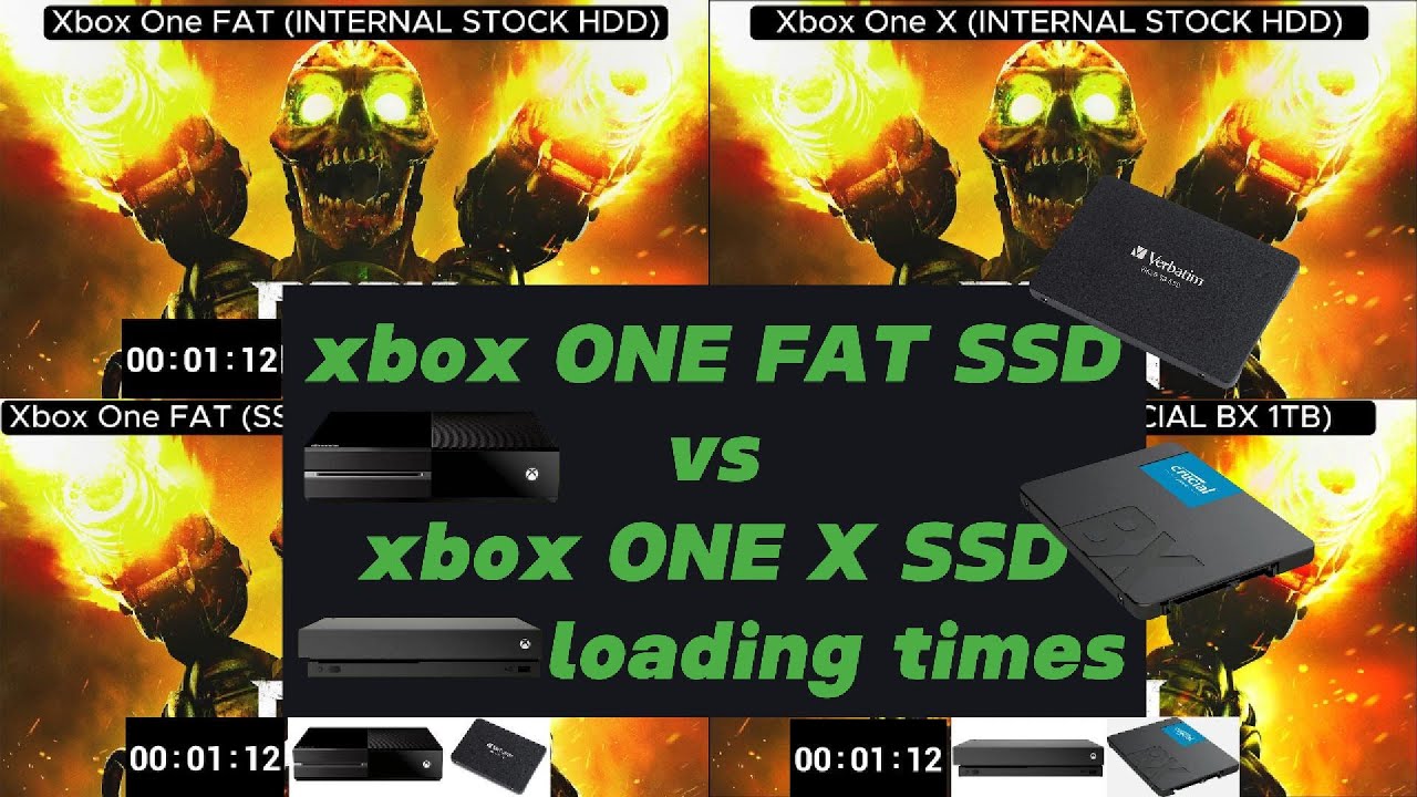 xbox ONE FAT SSD vs xbox ONE X SSD test tempi di caricamento