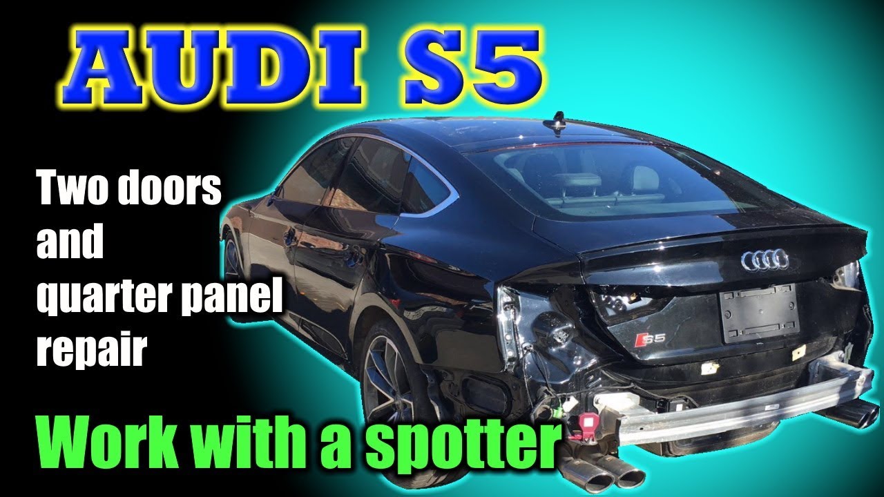Audi S5. The left side repair. Ремонт левой стороны.