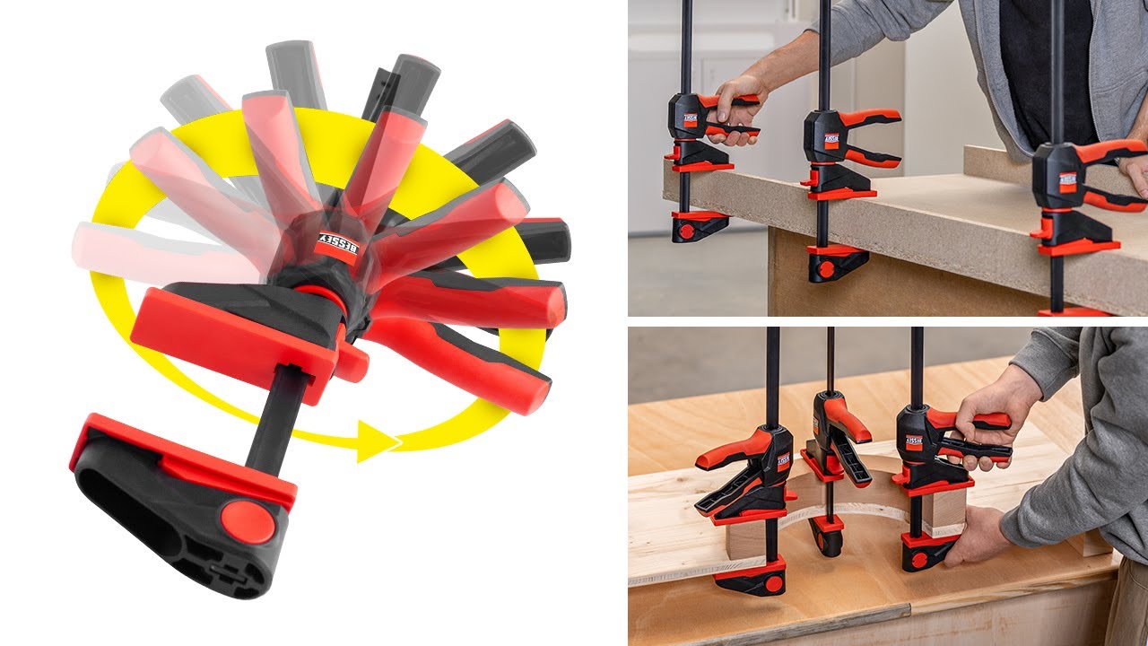 Uniquely flexible and ergonomic: One-handed clamp with rotating handle EZ360  |  BESSEY