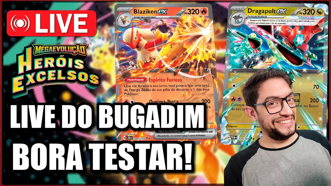 LIVE BUGADA - BORA TESTAR DECK DRAGABLAZE PRÉ E PÓS -  POKÉMON TCG LIVE