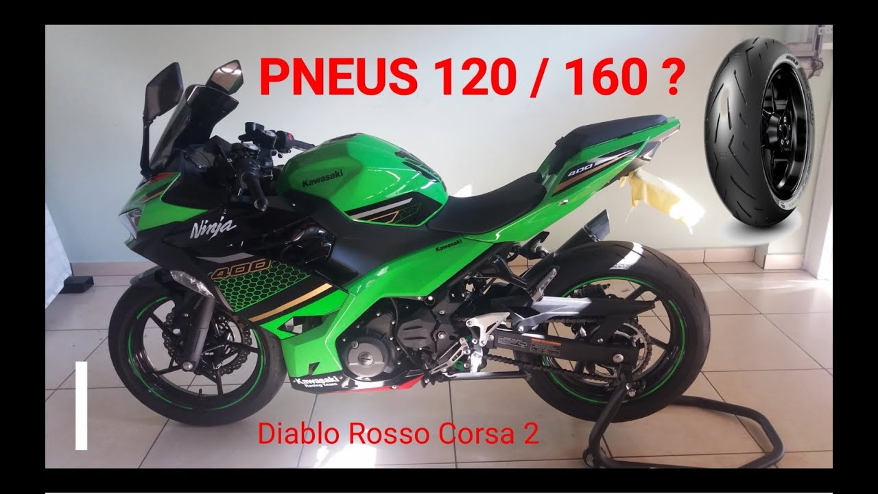 Kawasaki Ninja 400 pneu Diablo Rosso Corsa 2 - 120 / 160 - Será que ficou bom?