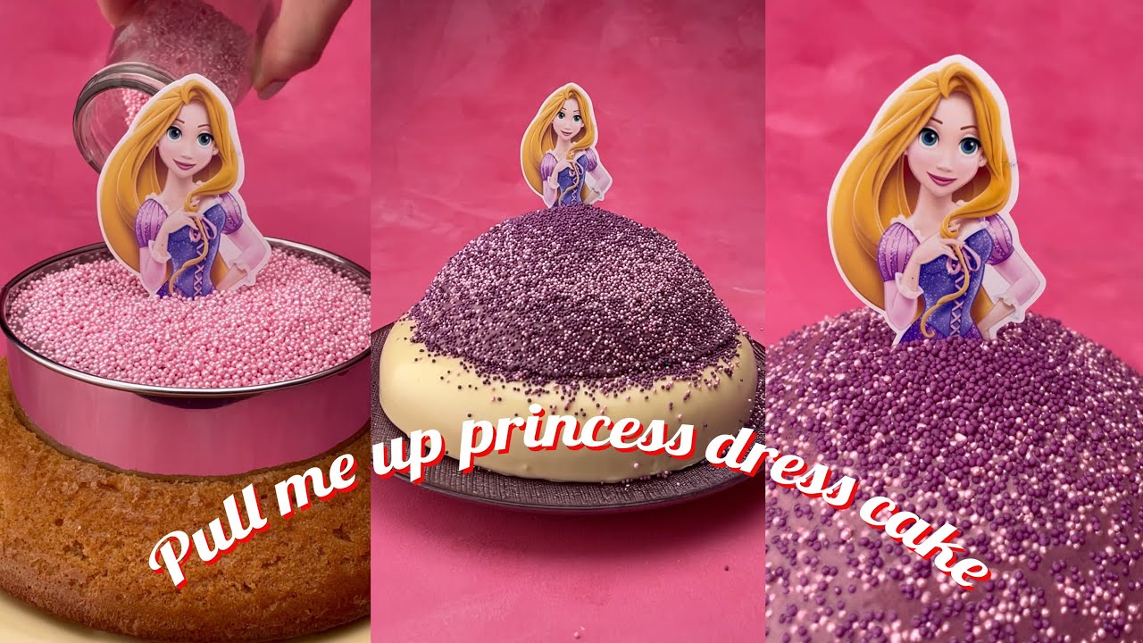 Pull me up cake -Tsunami Cake - Tiktok Foodiebeats Cake - Tsunami Disney Tangled Princess Dress Cake
