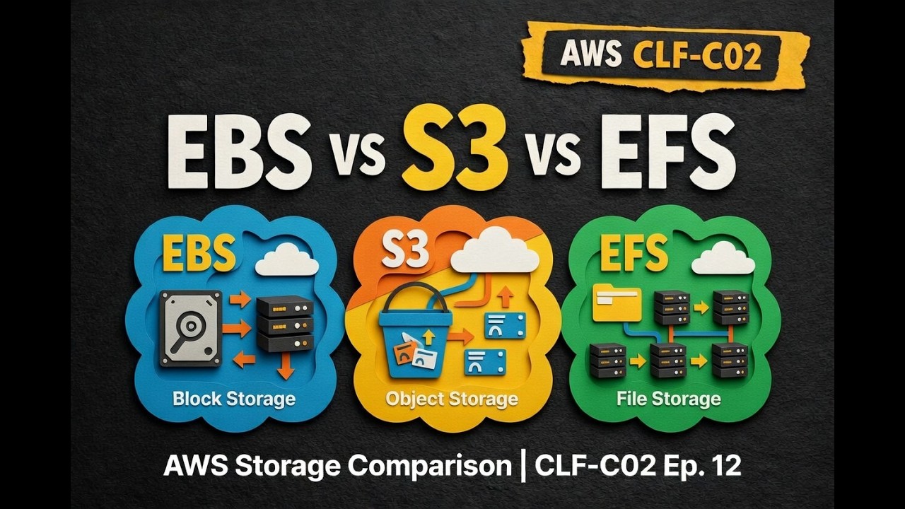 EBS vs S3 vs EFS Explained (AWS Storage Comparison) | CLF-C02 Ep. 12