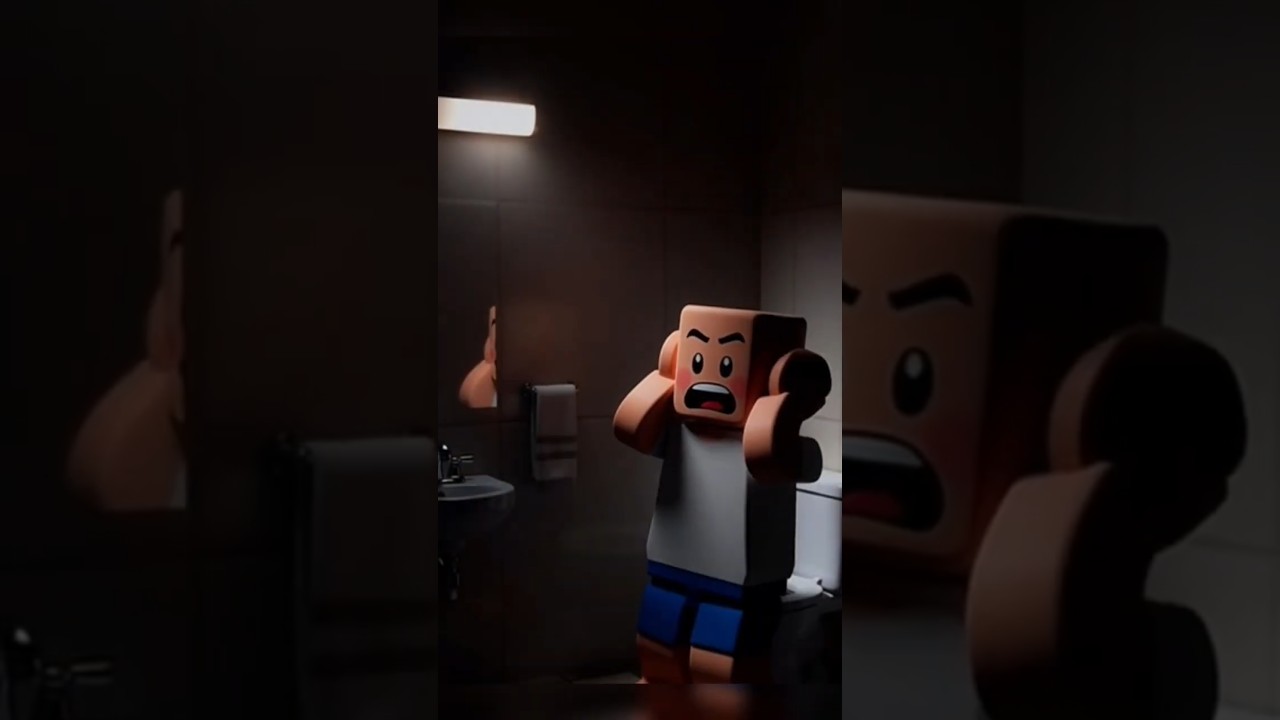 When bathrooms light suddenly turns off then 😳 || Block fun