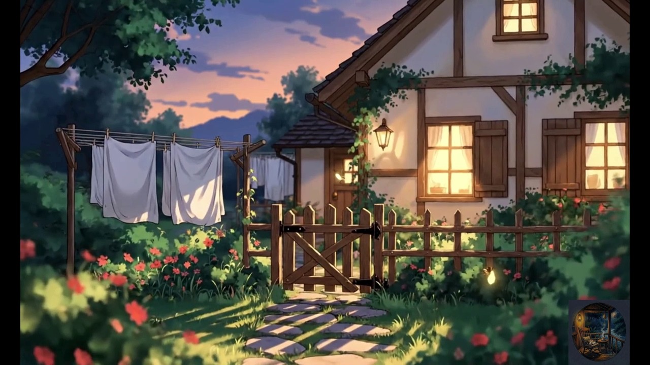 Peaceful River Life 🌿 Ghibli Inspired Cozy Rain Ambience   Relaxing Village ASMR