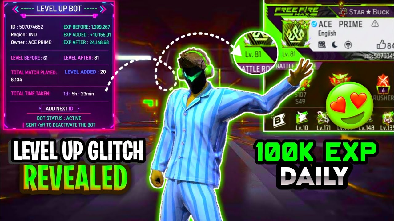 New Free Fire Level Up Bot 🤯 | Daily 50,000 EXP | 100% Working Method 🤩 |