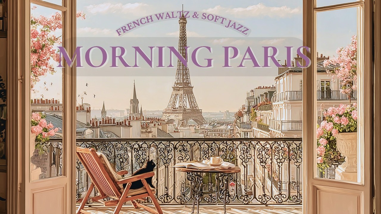 𝐌𝐨𝐫𝐧𝐢𝐧𝐠 𝐕𝐢𝐞𝐰 𝐨𝐟 𝐏𝐚𝐫𝐢𝐬 🗼 | French Instrumental Music | French Waltz & Soft Jazz (2H)