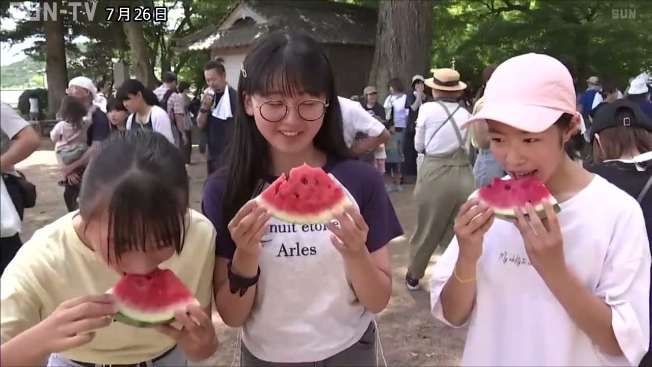 甘くて大きい ”幻のスイカ“  丹波篠山の大山地区でスイカ祭