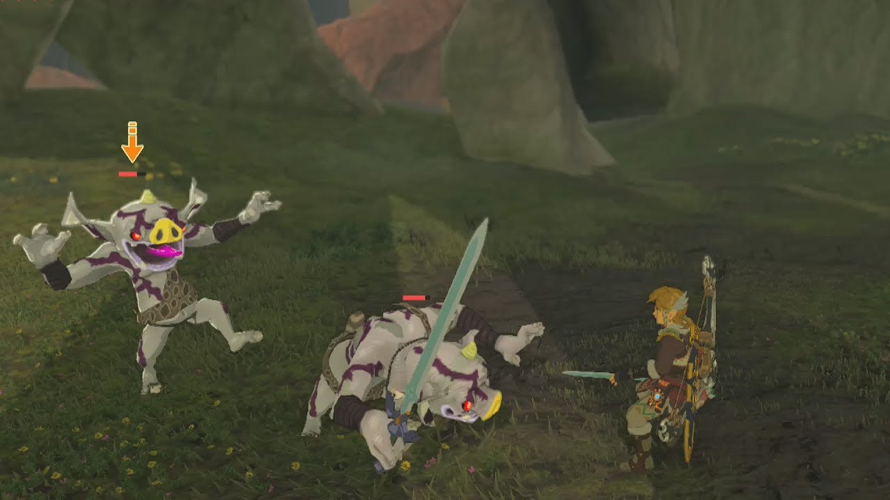 Silver Bokoblin Picks up The Master Sword - Zelda Breath of the Wild